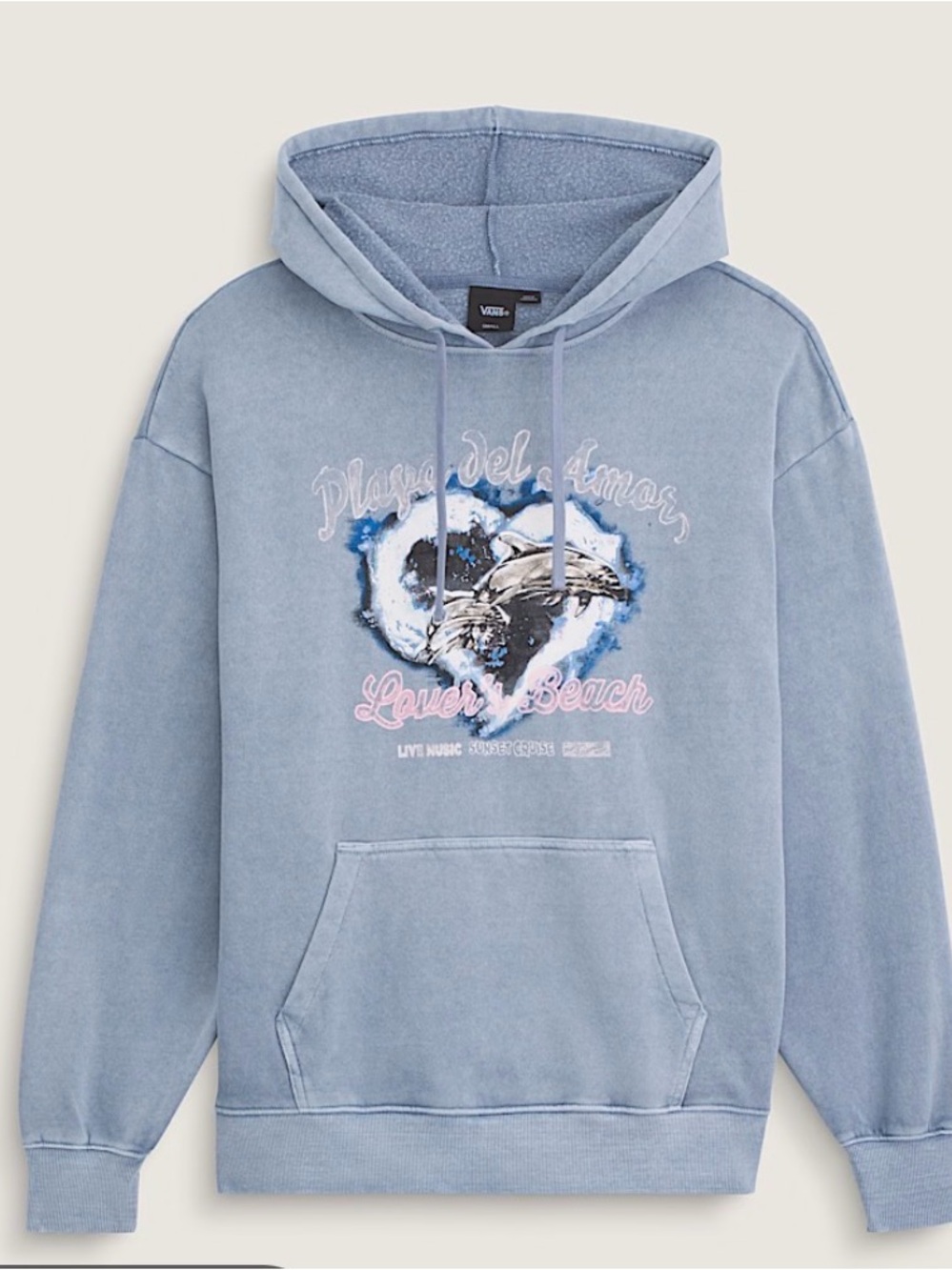 Vans Light Blue Graphic Crewneck Hoodie - Playa del Amor